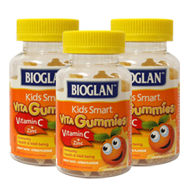 [해외] 바이오글란 어린이 비타민C+아연 60구미(3병) 